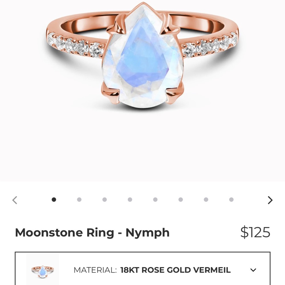 Moon magic 18k rose gold moonstone ring